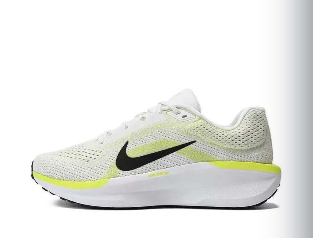 140$ retail - Nike Air Zoom Structure 25 Running Shoes in White/Volt/Black